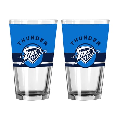 Oklahoma City Thunder Logo Brands Two-Piece 16oz. Horizon Pint Glass Set
