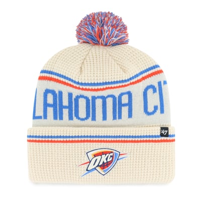 Oklahoma City Thunder '47 Quattrle Cuffed Knit Hat with Pom - Natural