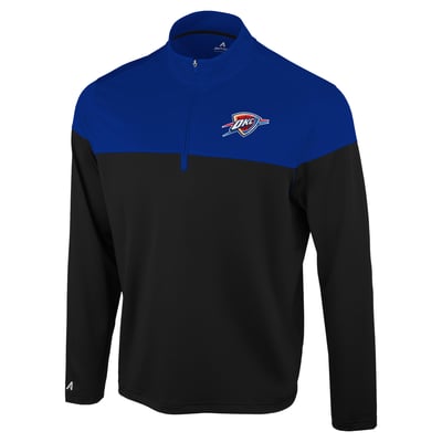 Oklahoma City Thunder Antigua Hinder Quarter-Zip Pullover - Black/Blue