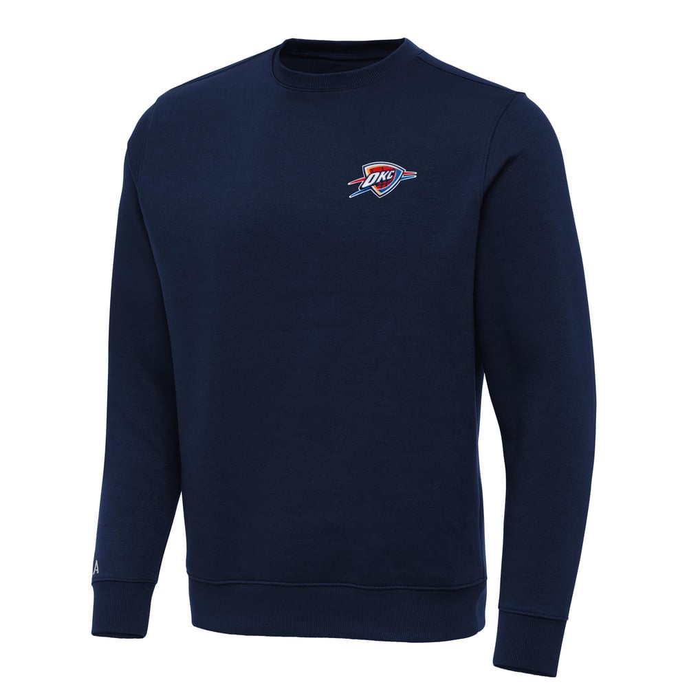 Oklahoma City Thunder Antigua Big & Tall Victory Crew Neck Pullover Sweatshirt - Navy