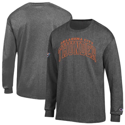  Oklahoma City Thunder Champion Jersey Long Sleeve T-Shirt - Heather Charcoal