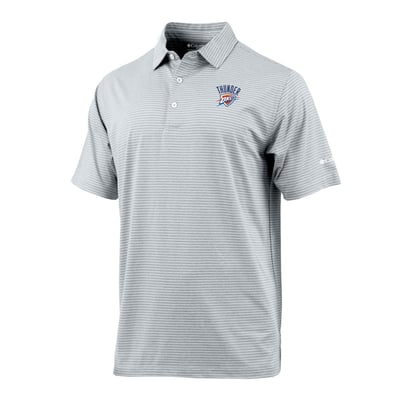 Oklahoma City Thunder Columbia Striped Tempo Swing Polo - Gray