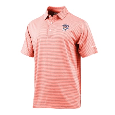 Oklahoma City Thunder Columbia Striped Tempo Swing Polo - Orange