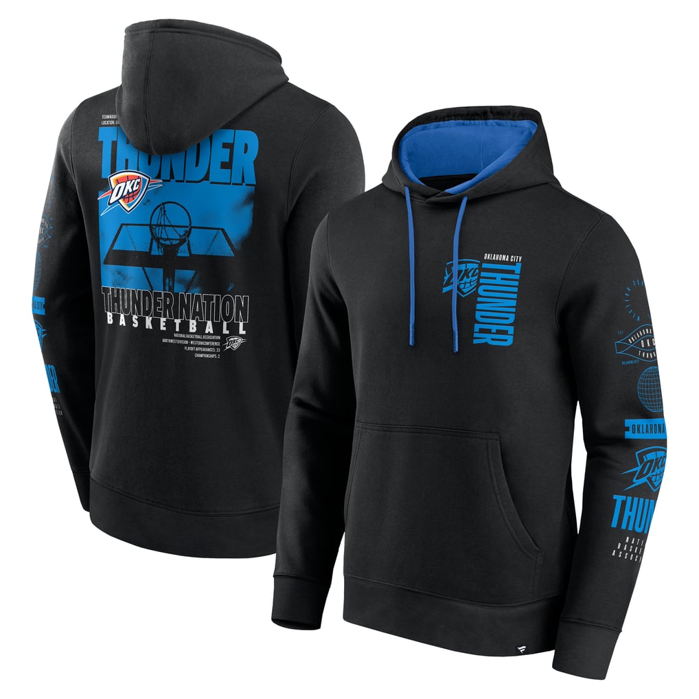 Oklahoma City Thunder Fanatics Game Time Crossover Pullover Hoodie - Black