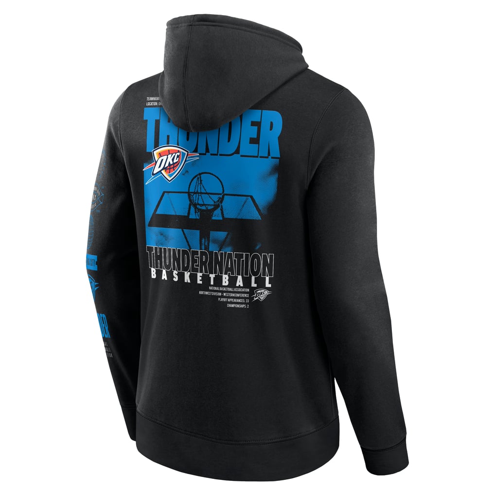 Oklahoma City Thunder Fanatics Game Time Crossover Pullover Hoodie - Black