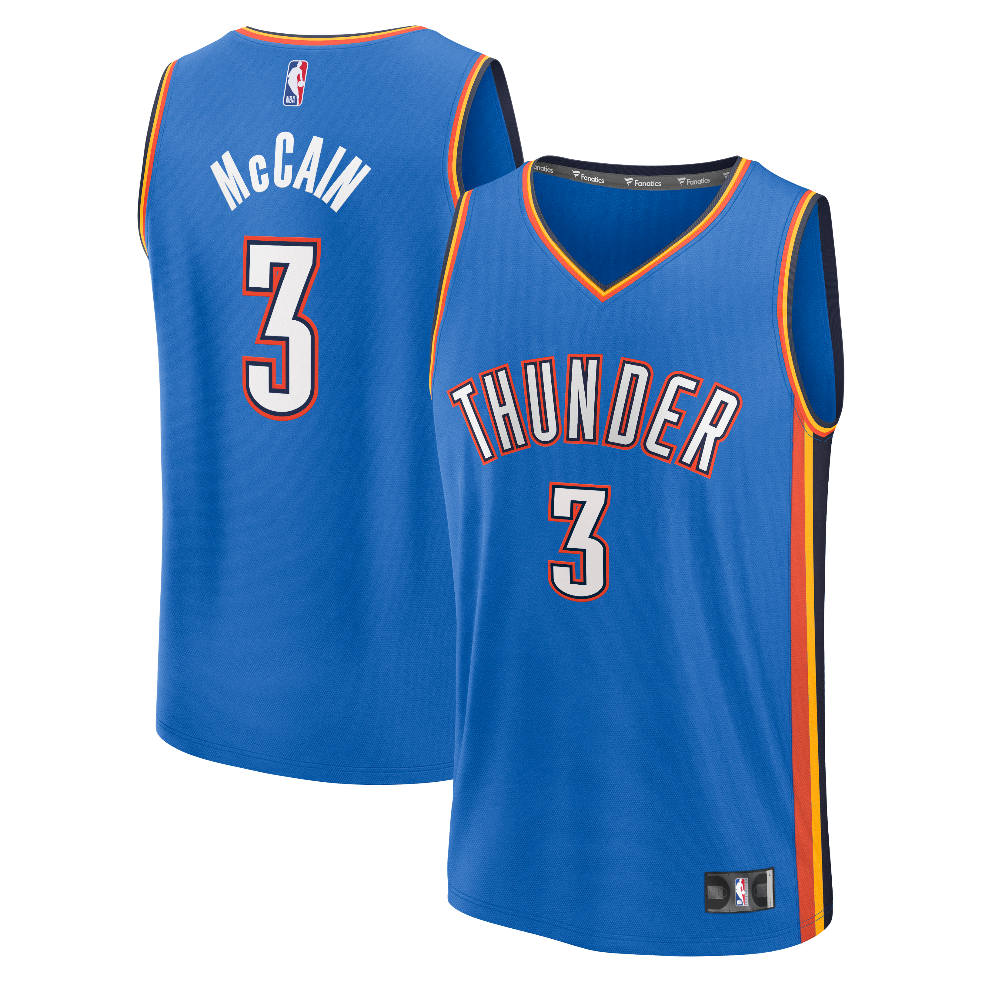 Jared McCain Oklahoma City Thunder Fast Break Replica Jersey Icon Edition Blue