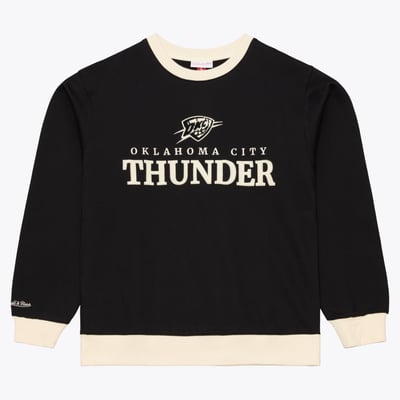  Oklahoma City Thunder Mitchell & Ness Cookies & Cream Fleece Crewneck Sweatshirt - Black