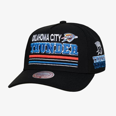 Oklahoma City Thunder Mitchell & Ness Hardwood Classics Triple Check Pro Snapback Hat - Black