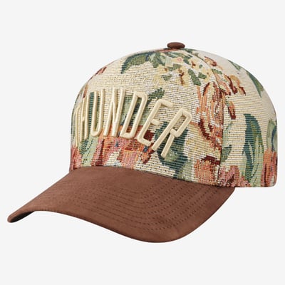 Oklahoma City Thunder Mitchell & Ness Tapestry Wordmark Pro Snapback Hat - Tan