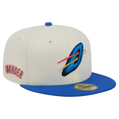 Oklahoma City Thunder New Era Deceptor 59FIFTY Fitted Hat - Cream/Blue