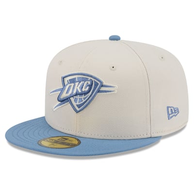 Oklahoma City Thunder New Era Color Pack 2-Tone 59FIFTY Fitted Hat - Cream/Light Blue