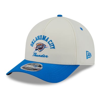 Oklahoma City Thunder New Era Arch 9FORTY A-Frame M-Crown Adjustable Hat - White/Blue