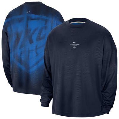 Oklahoma City Thunder Nike 2026 Standard Issue Pre-Game Performance Long Sleeve T-Shirt - Navy