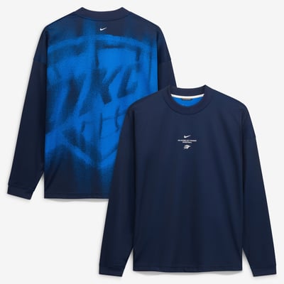 Oklahoma City Thunder Nike 2026/27 Standard Issue Pre-Game Performance Long Sleeve T-Shirt - Navy