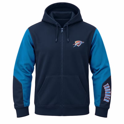  Oklahoma City Thunder Profile Big & Tall Full-Zip Fleece Hoodie - Navy