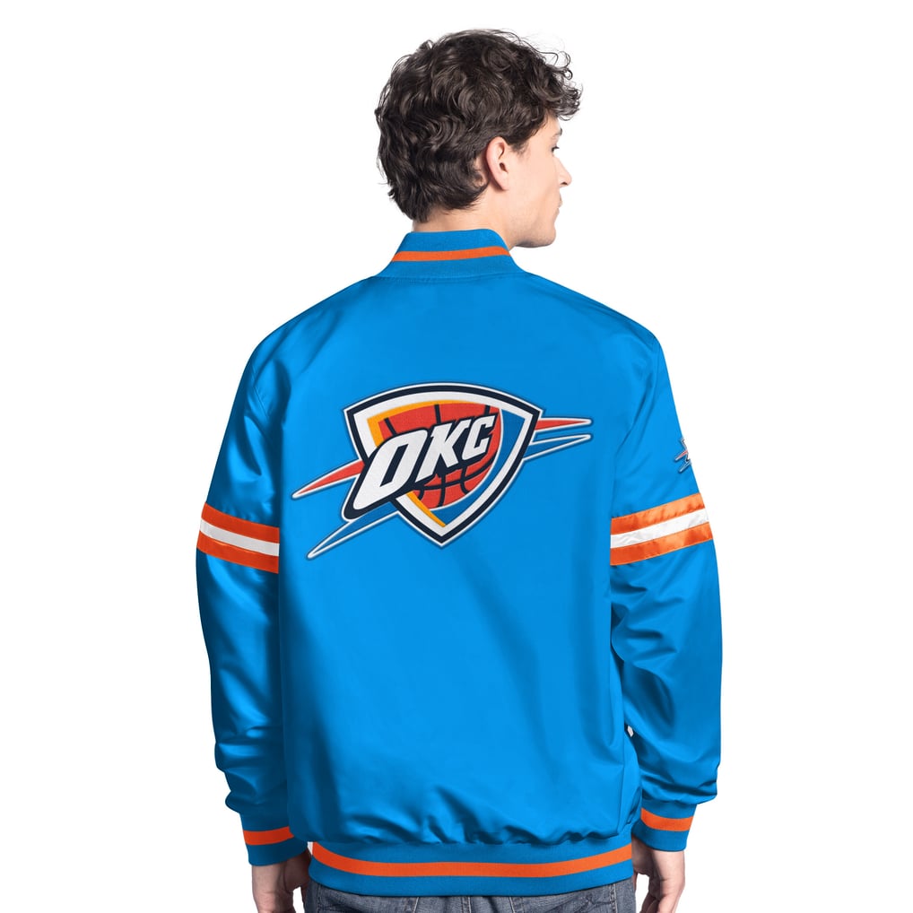 Oklahoma City Thunder Starter Scout Full Snap Varsity Jacket - Blue/Orange