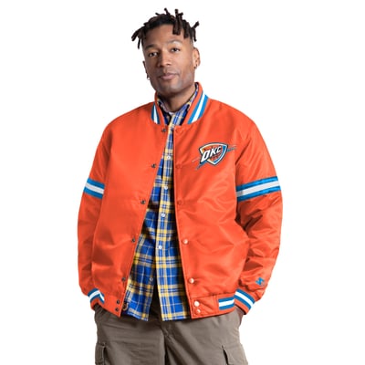 Oklahoma City Thunder Starter Courtside II Varsity Full Snap Jacket - Orange