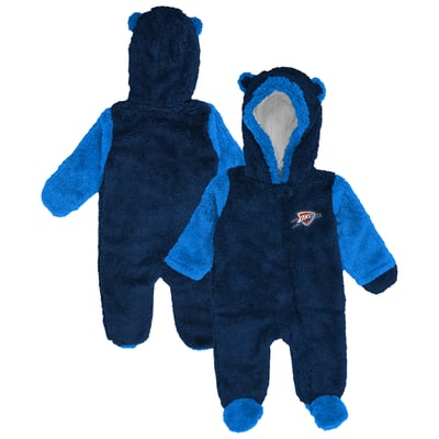 Oklahoma City Thunder Outerstuff Newborn & Infant Stay Napping Fleece Bunting Full-Zip Sleeper - Navy