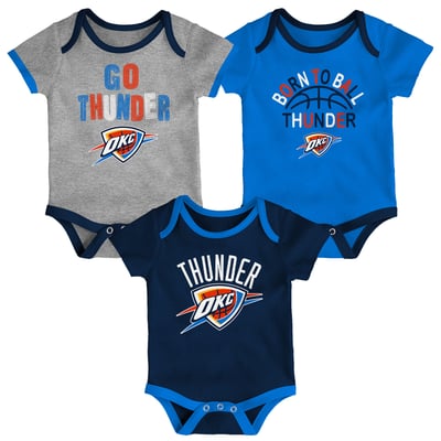 Oklahoma City Thunder Outerstuff Newborn & Infant Born To Ball 3-Pack Bodysuit Set