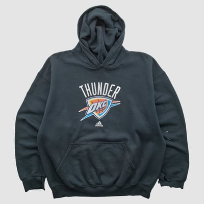 Oklahoma City Thunder Adidas 2010s Hooded Pullover Sweatshirt - Black - L by Fanatics Real Vintage