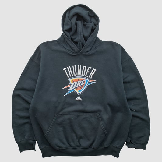 Oklahoma City Thunder Adidas 2010s Hooded Pullover Sweatshirt - Black - L by Fanatics Real Vintage