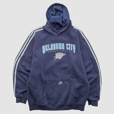 Oklahoma City Thunder Adidas 2010s Hooded Pullover Sweatshirt - Navy - S by Fanatics Real Vintage