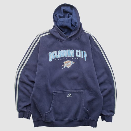 Oklahoma City Thunder Adidas 2010s Hooded Pullover Sweatshirt - Navy - S by Fanatics Real Vintage