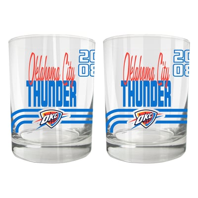 Oklahoma City Thunder Two-Piece 12oz. Heritage Rocks Glass Set