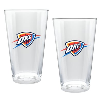 Oklahoma City Thunder Two-Piece 16oz. Double Play Pint Glass Set
