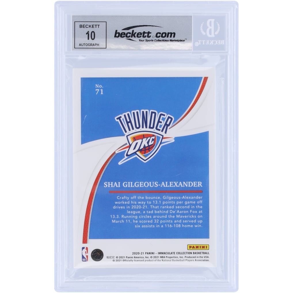 Shai Gilgeous-Alexander Oklahoma City Thunder Autographed 2019-20 