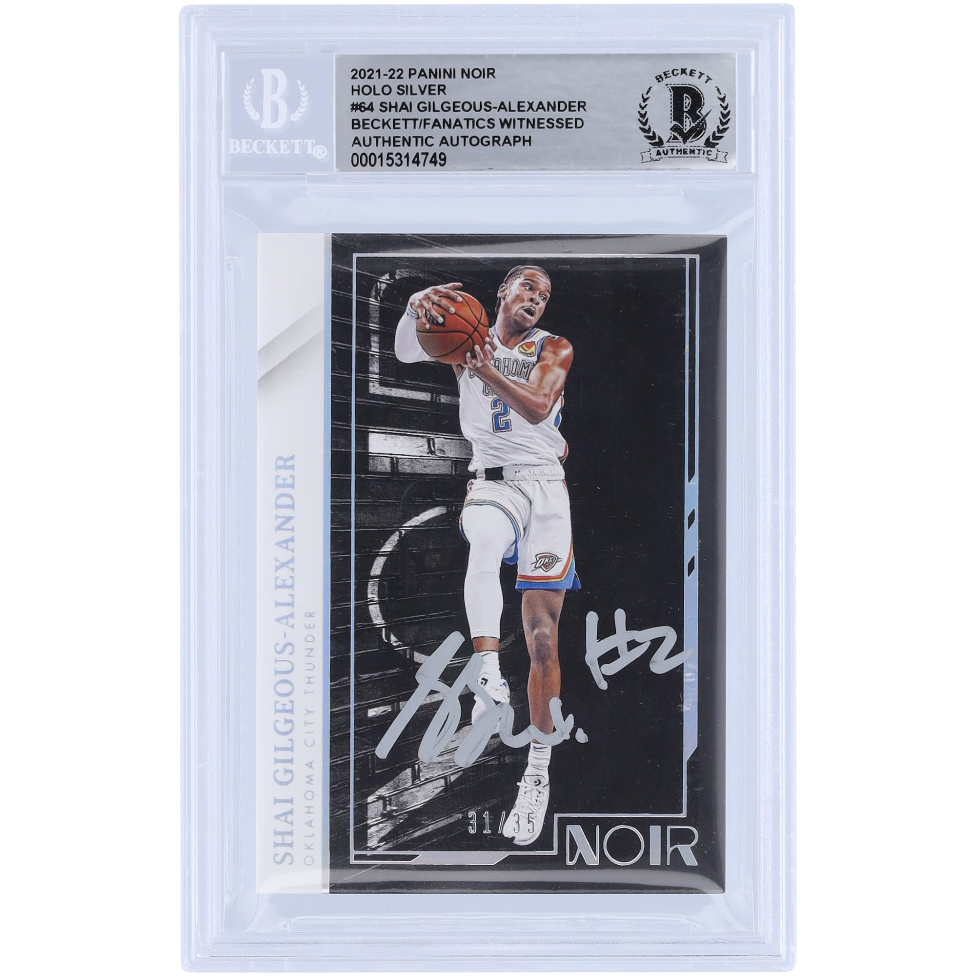 【Beckett鑑定済】SHAI GILGEOUS-ALEXANDER直筆サイン Shai Gilgeous-Alexander Oklahoma City Thunder Autographed 2021-22
