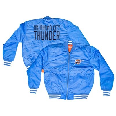  Oklahoma City Thunder FISLL Unisex Reversible Full-Zip Flight Jacket - Blue/Orange