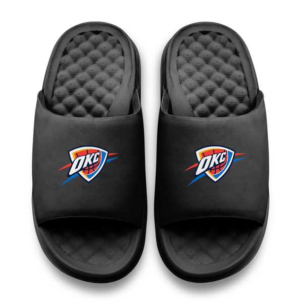 Islide OKC thunder slip on basketball flip flops Unisex Oklahoma City Thunder ISlide Cream Primary Motive  main image 4