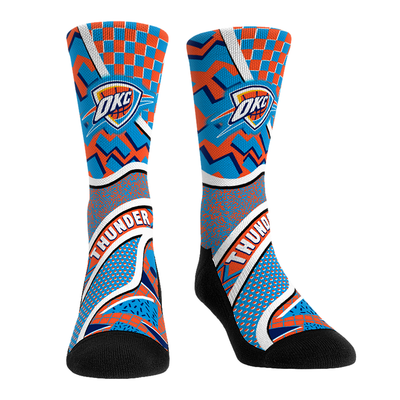  Oklahoma City Thunder Rock Em Unisex Ball Pattern Crew Socks - Blue