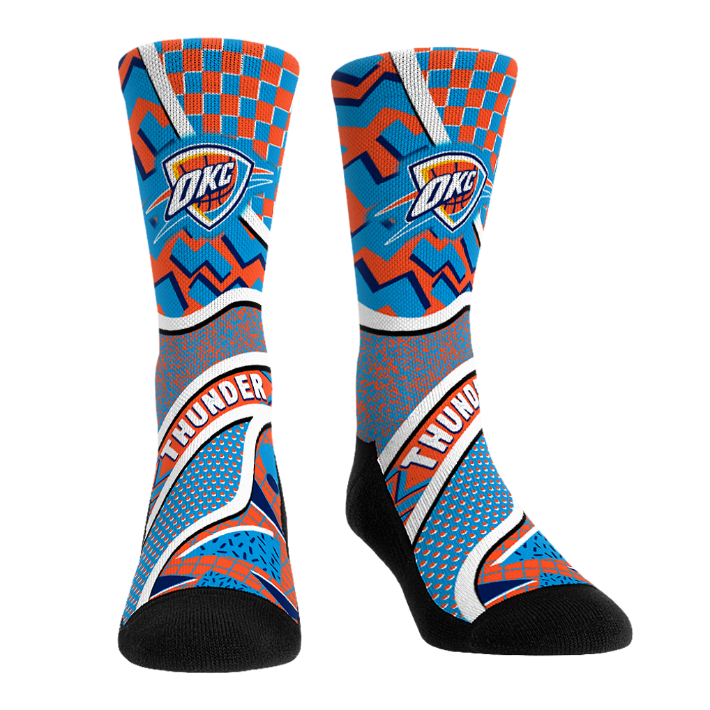 Oklahoma City Thunder Rock Em Socks Unisex Ball Pattern Crew Socks
