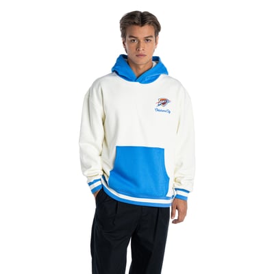  Oklahoma City Thunder The Wild Collective Unisex Colorblock Hoodie - White/Blue
