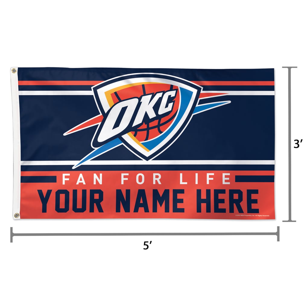 Oklahoma City Thunder WinCraft 3' x 5' One-Sided Deluxe Personalized Flag