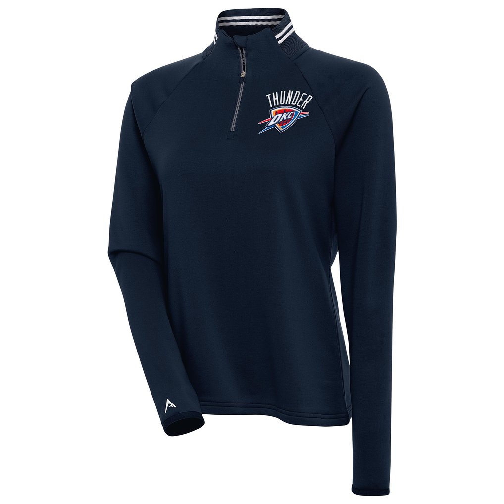  Oklahoma City Thunder Antigua Women's Milo Quarter-Zip Pullover Top - Navy
