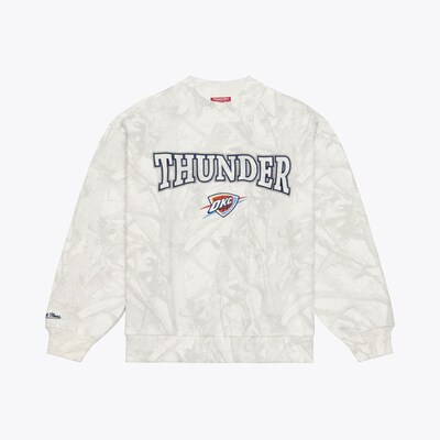  Oklahoma City Thunder Mitchell & Ness Women's Ghosted Mock Neck Fleece Sweatshirt - White