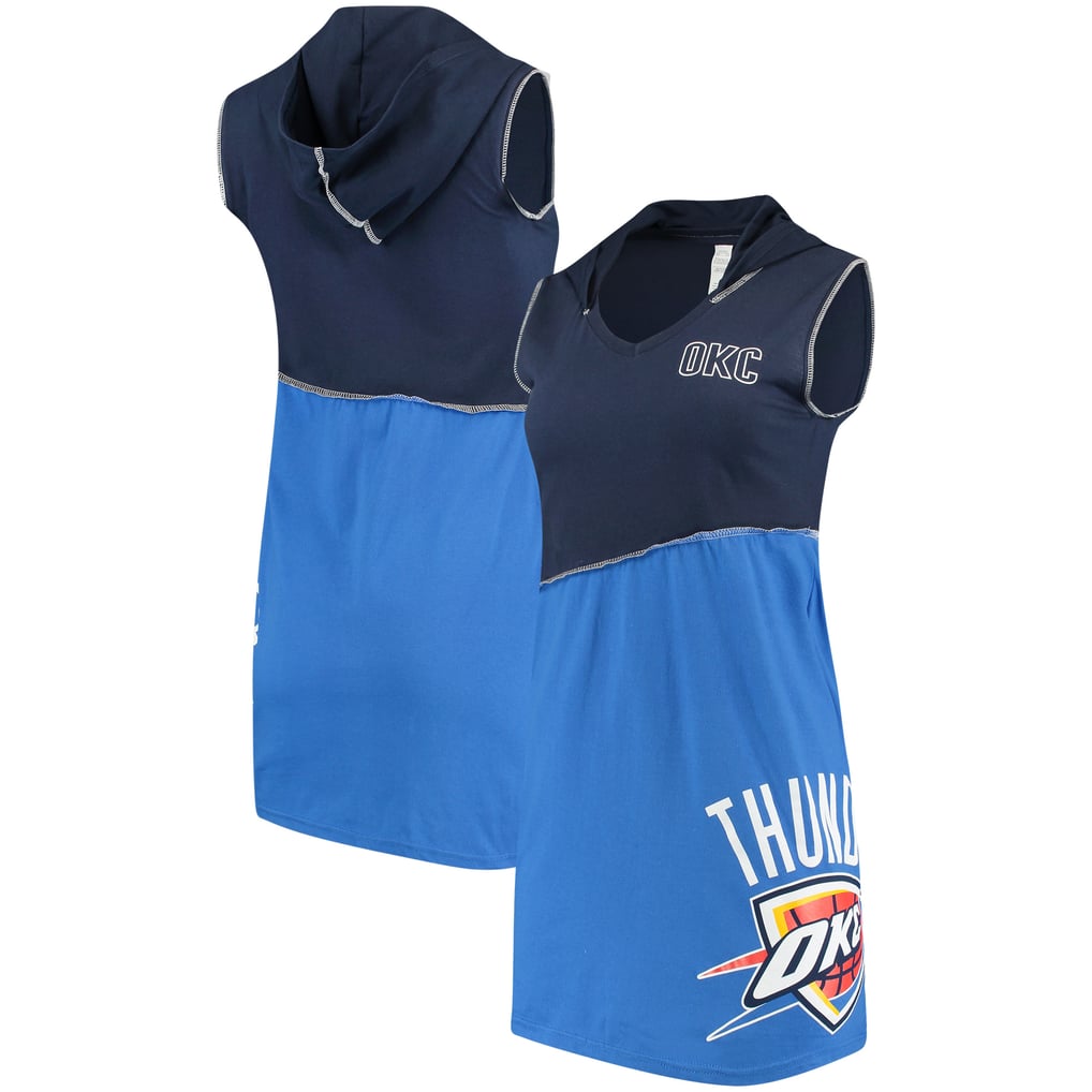 thunder jersey dress Women's Oklahoma City Refried Tees Navy/Blue Hooded Sleeveless 50OFFSELECTS1.25