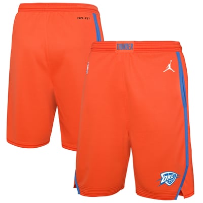  Oklahoma City Thunder Jordan Brand Youth Authentic Statement Edition Swingman Shorts - Orange