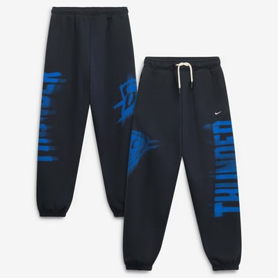  Oklahoma City Thunder Nike Youth 2026/27 Standard Issue Authentic Wordmark Fleece Pants - Black