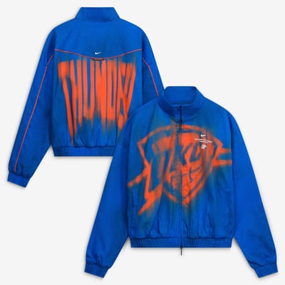  Oklahoma City Thunder Nike Youth 2026/27 Standard Issue On-Court Authentic Game Full-Zip Jacket - Blue