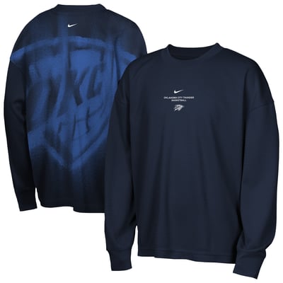  Oklahoma City Thunder Nike Youth 2026 Standard Issue Pre-Game Performance Long Sleeve T-Shirt - Navy