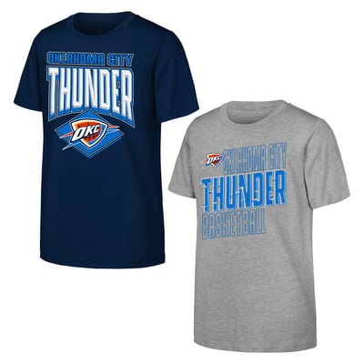 Oklahoma City Thunder Outerstuff Youth Trench Kings 2-Pack T-Shirt Set - Navy/Gray