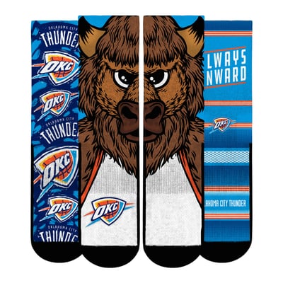  Oklahoma City Thunder Rock Em Youth Fan Favorites Three-Pack Crew Socks Set - Blue