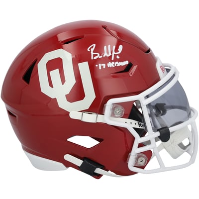 Baker Mayfield Oklahoma Sooners Autographed Fanatics Authentic Riddell Speed Flex Mid-Size Helmet with "Heisman 17" Inscription 