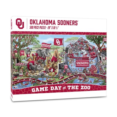Oklahoma Sooners Fanpoint 10.5" x 28" Game Day at the Zoo 500-Piece Puzzle
