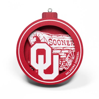 Oklahoma Sooners Fanpoint 3D Logo Series Ornament