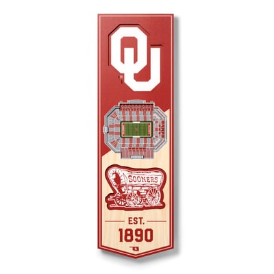 Oklahoma Sooners Fanpoint 6'' x 19'' 3D StadiumView Banner